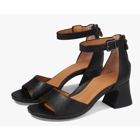 Gentle Souls Kenneth Cole Iona Heels 6 Black Leather NWOT Pumps Sandals Comfort - Picture 1 of 10